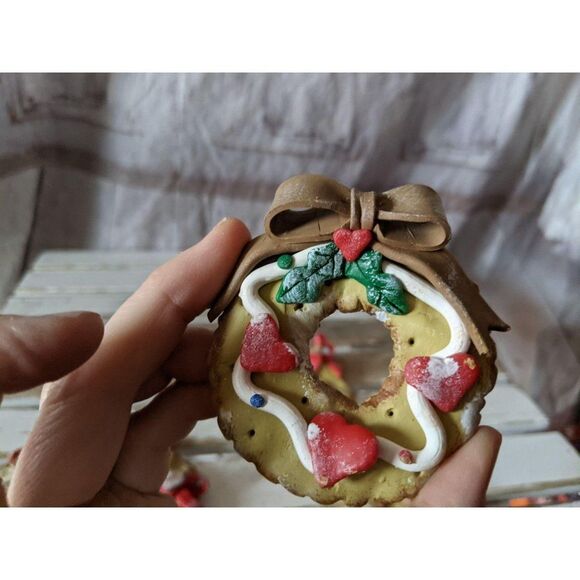 Vintage Cookie Tree Wreath Train Candy Cane Set of main image 4